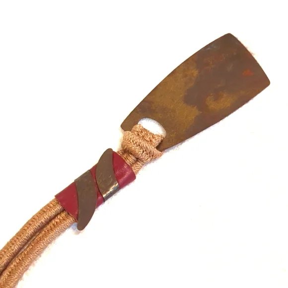 Vintage Metal Leather Stretch Belt - Picture 6 of 11